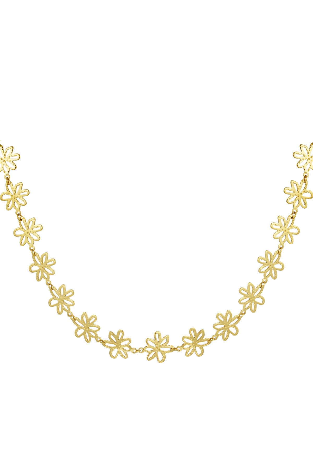 Flower Party Necklace - Silver Color color