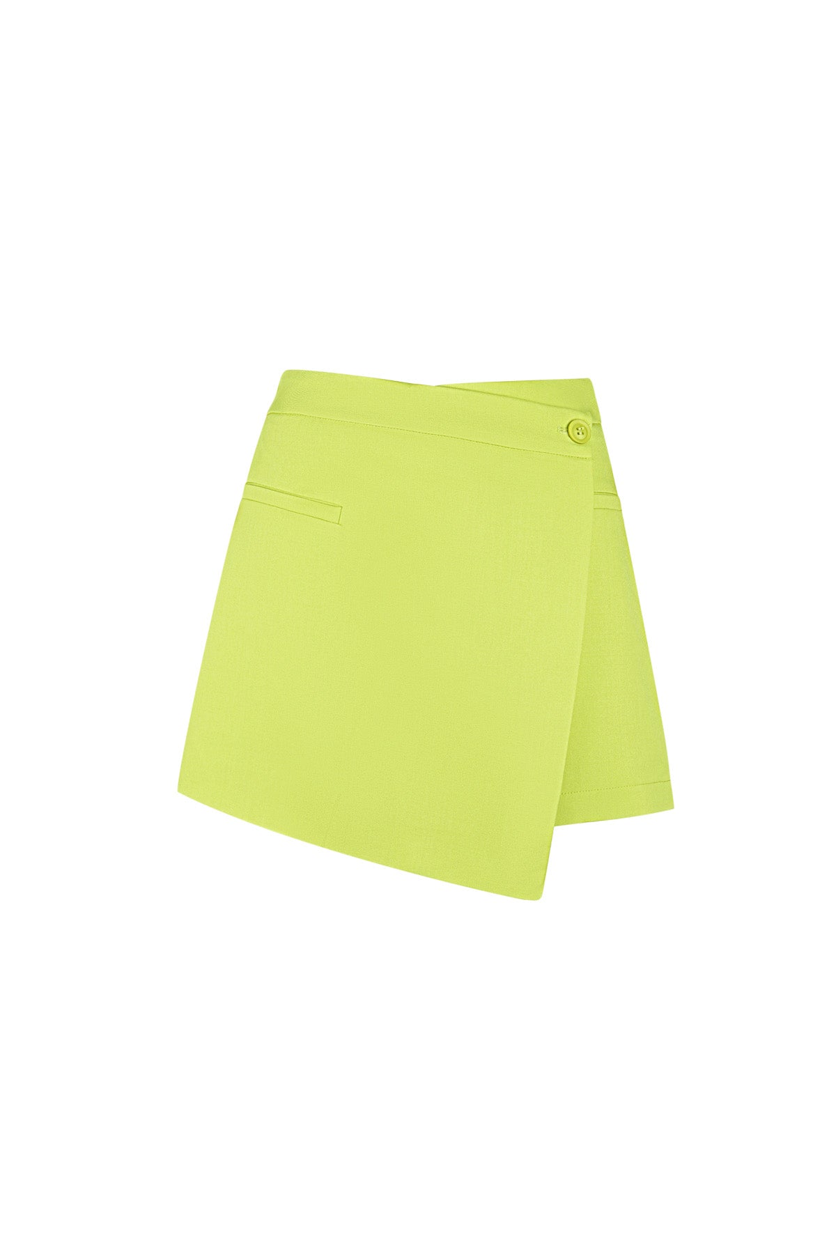 Polyester Women's Mini Skirt Asymmetric Wrap Design