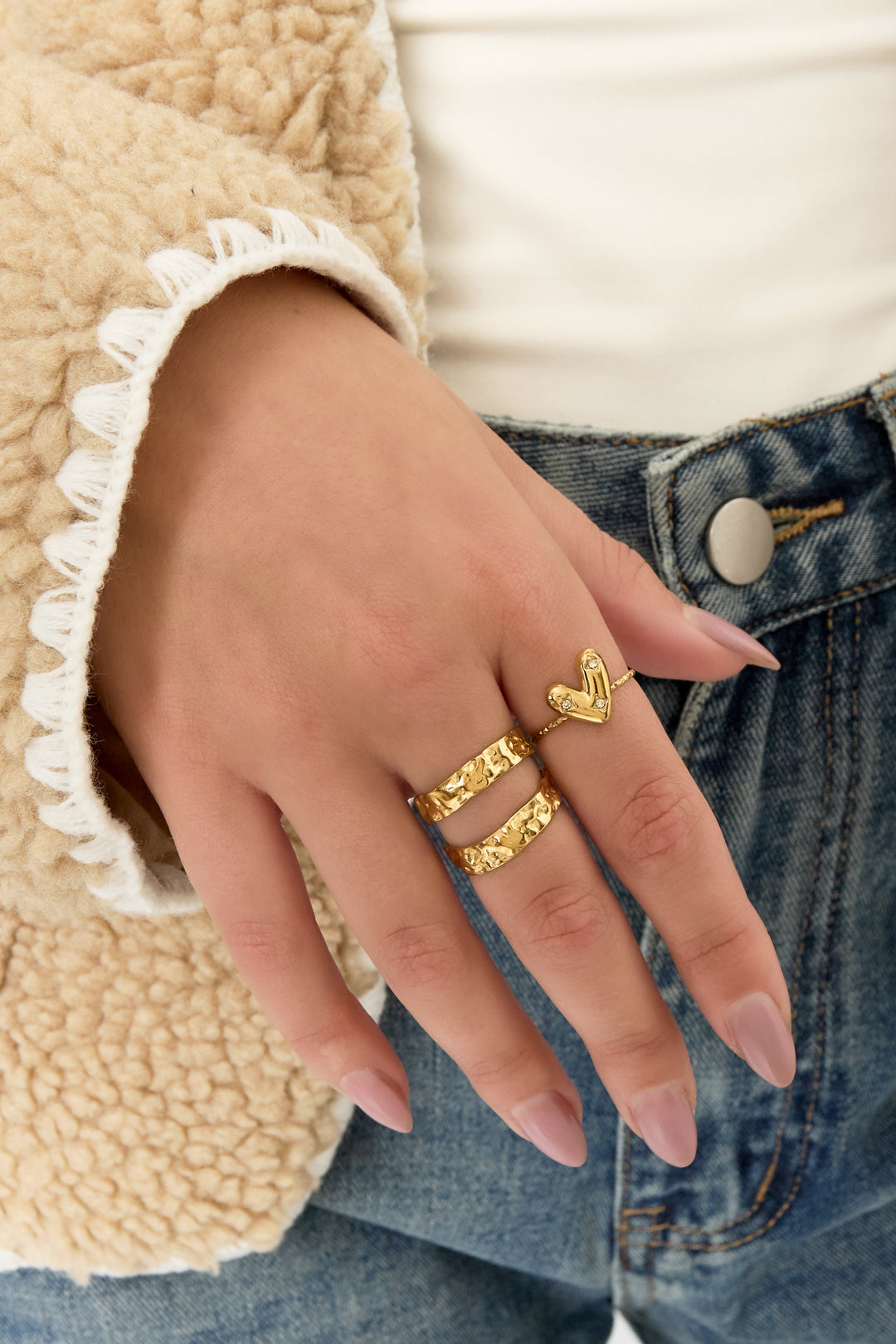 Stainless Steel Statement Rings Heart Casual Daily Simple Series Women's jewelry