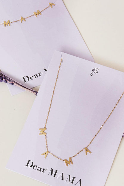 Necklace  Dear Mama Gold Color Stainless Steel