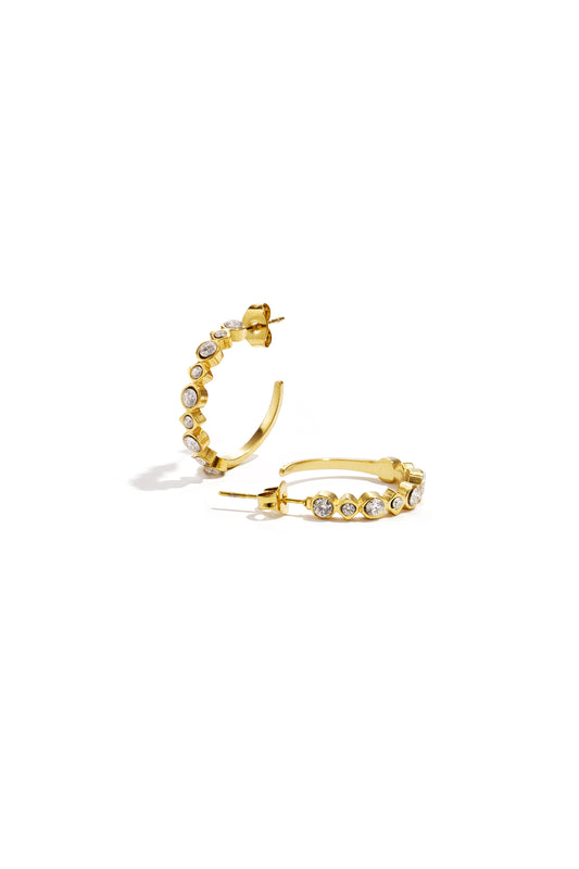 Earrings with alternating stones