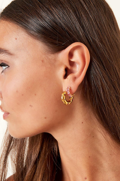 Earrings In Style Gold Color Copper