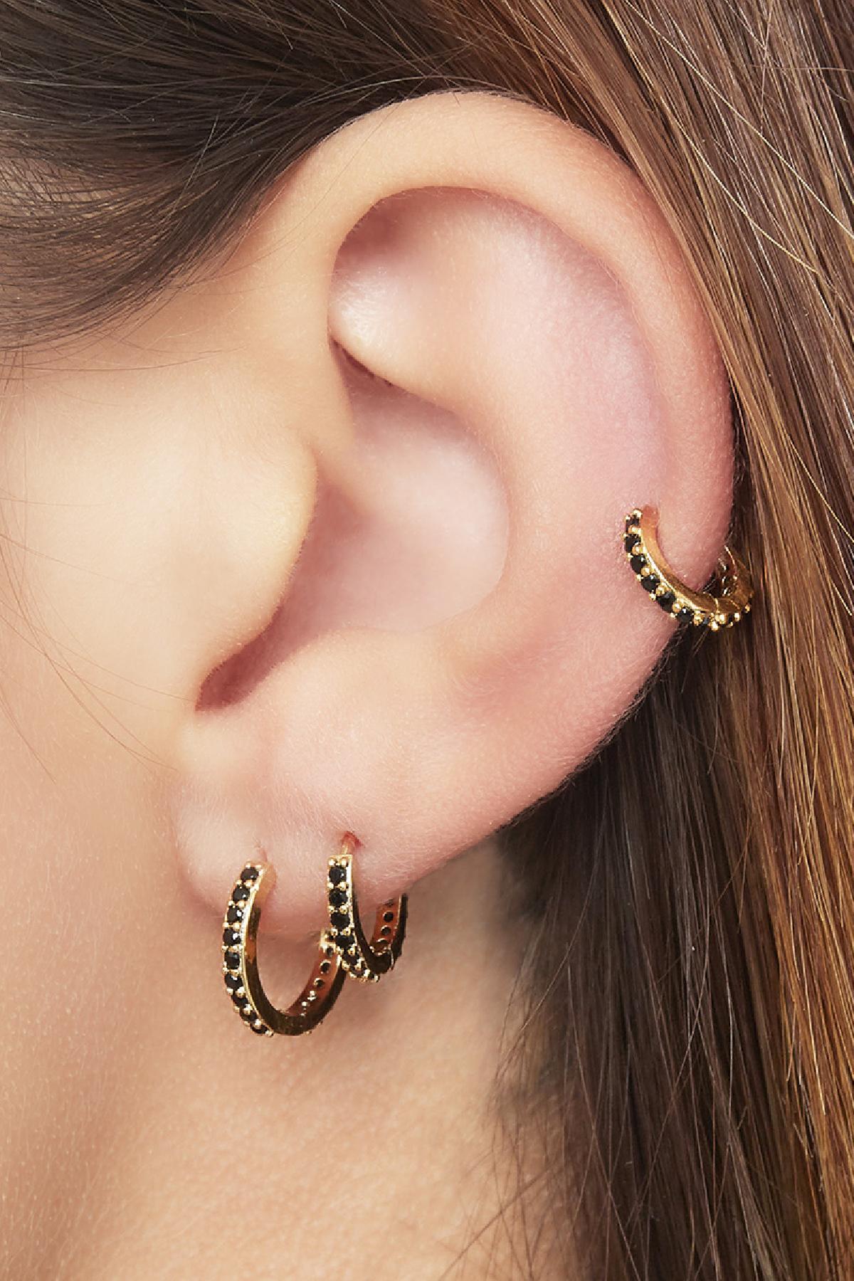 Earrings Set of Circles Silver Color Copper