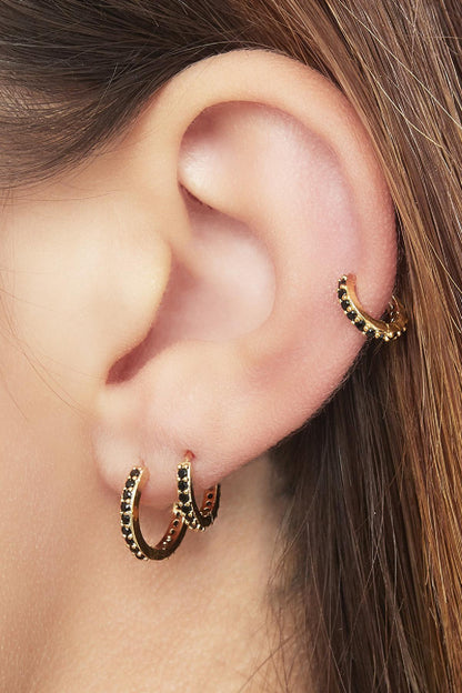 Earrings Set of Circles Silver Color Copper