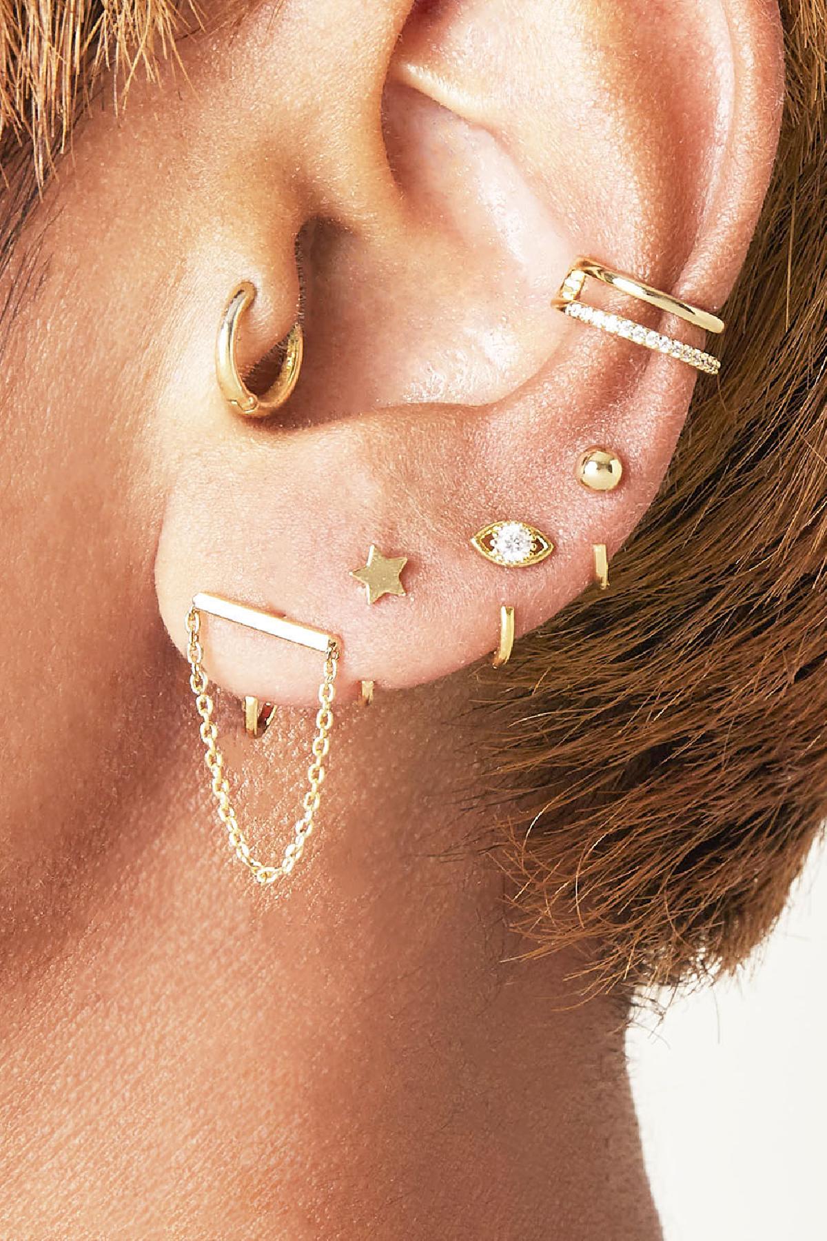 Earcuff Double Up Gold Color Copper