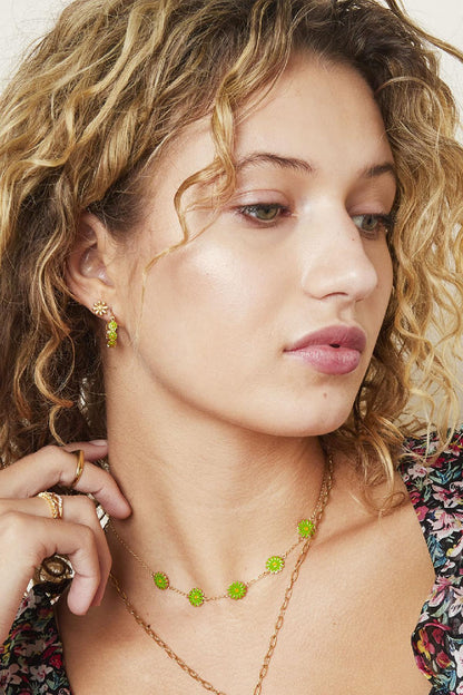 Shiny Diasy Stainless Steel Earrings