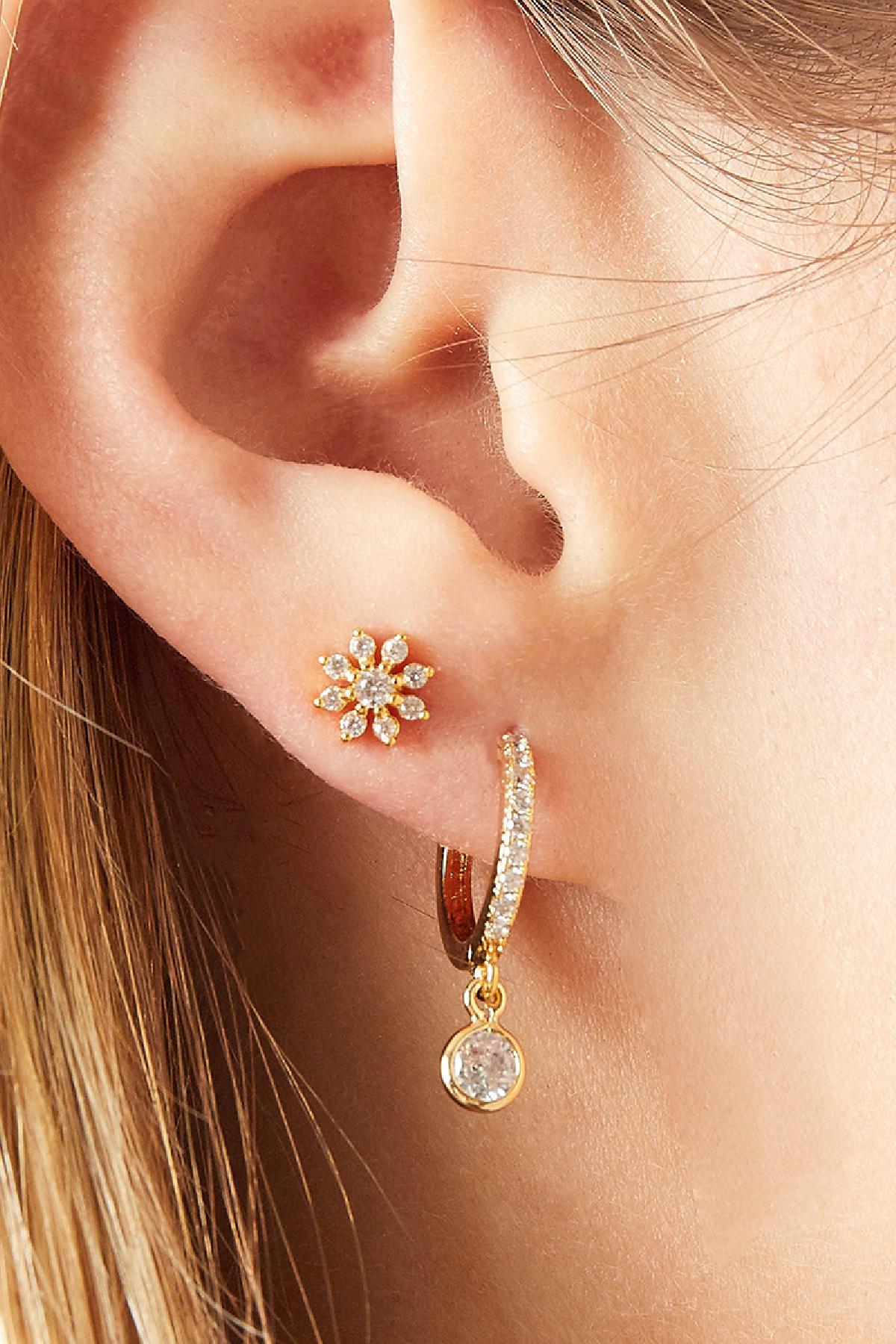 Piercing Flowerish Gold Color Copper