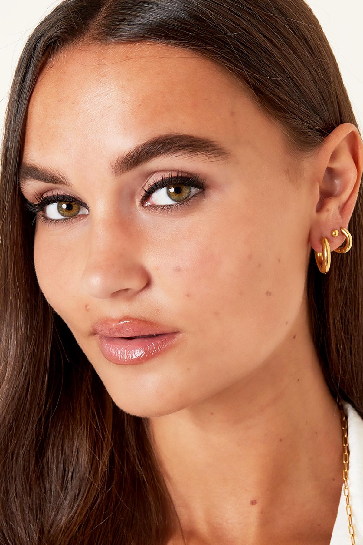 Basic creoles earrings - mini Gold Color Stainless Steel