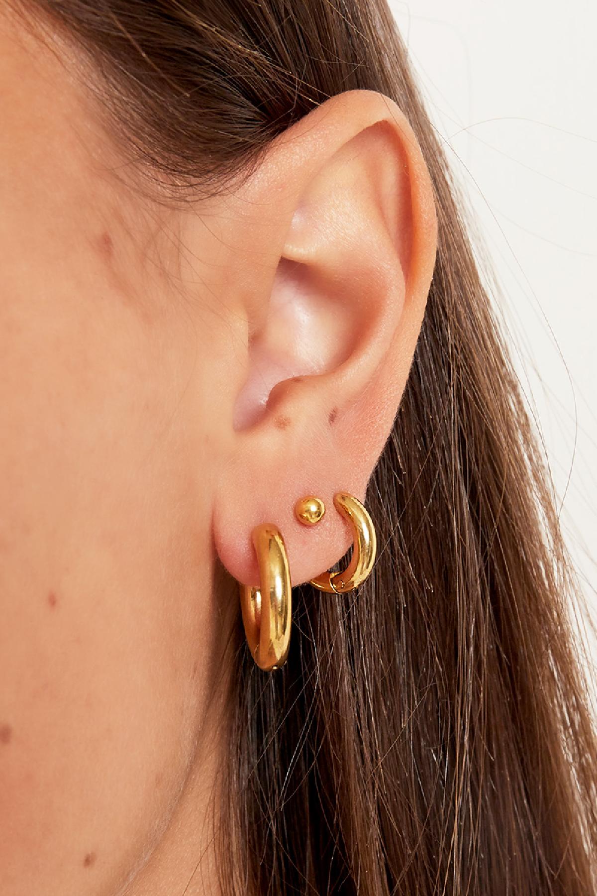 Basic creoles earrings - mini Gold Color Stainless Steel