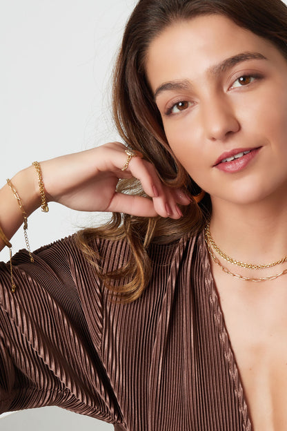 Link bracelet basic Gold Color Stainless Steel
