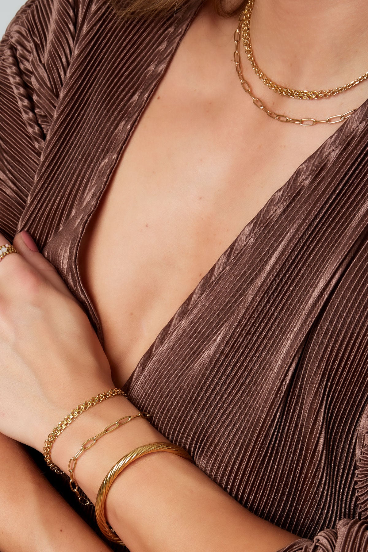 Link bracelet basic Gold Color Stainless Steel