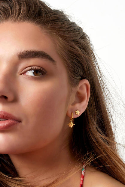 Ear studs star - Silver Color color