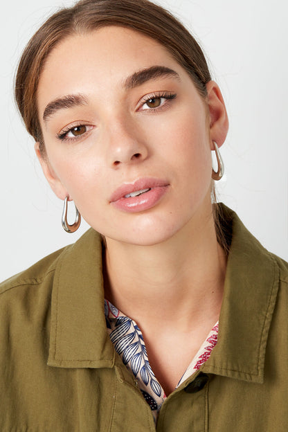Earrings aesthetic drop - Silver Color color