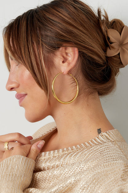 Basic earrings with variety - Silver Color color
