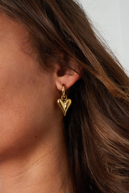 earrings with heart pendants medium