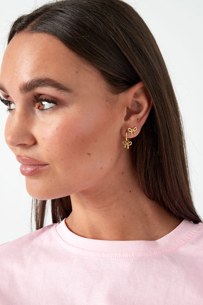 Ear studs bow life - Silver Color color