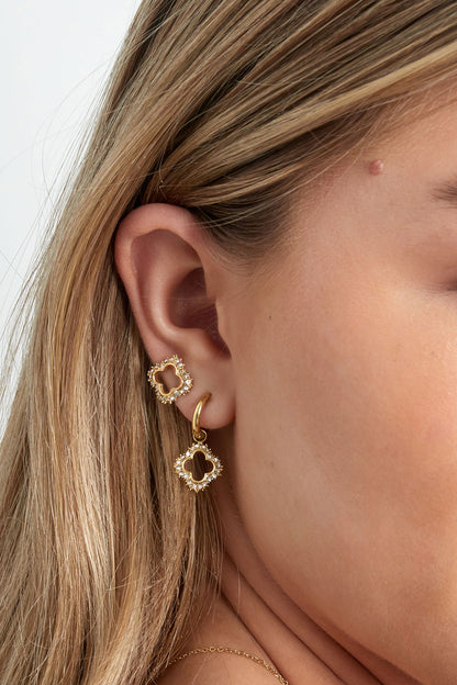lucky diamond charm earrings