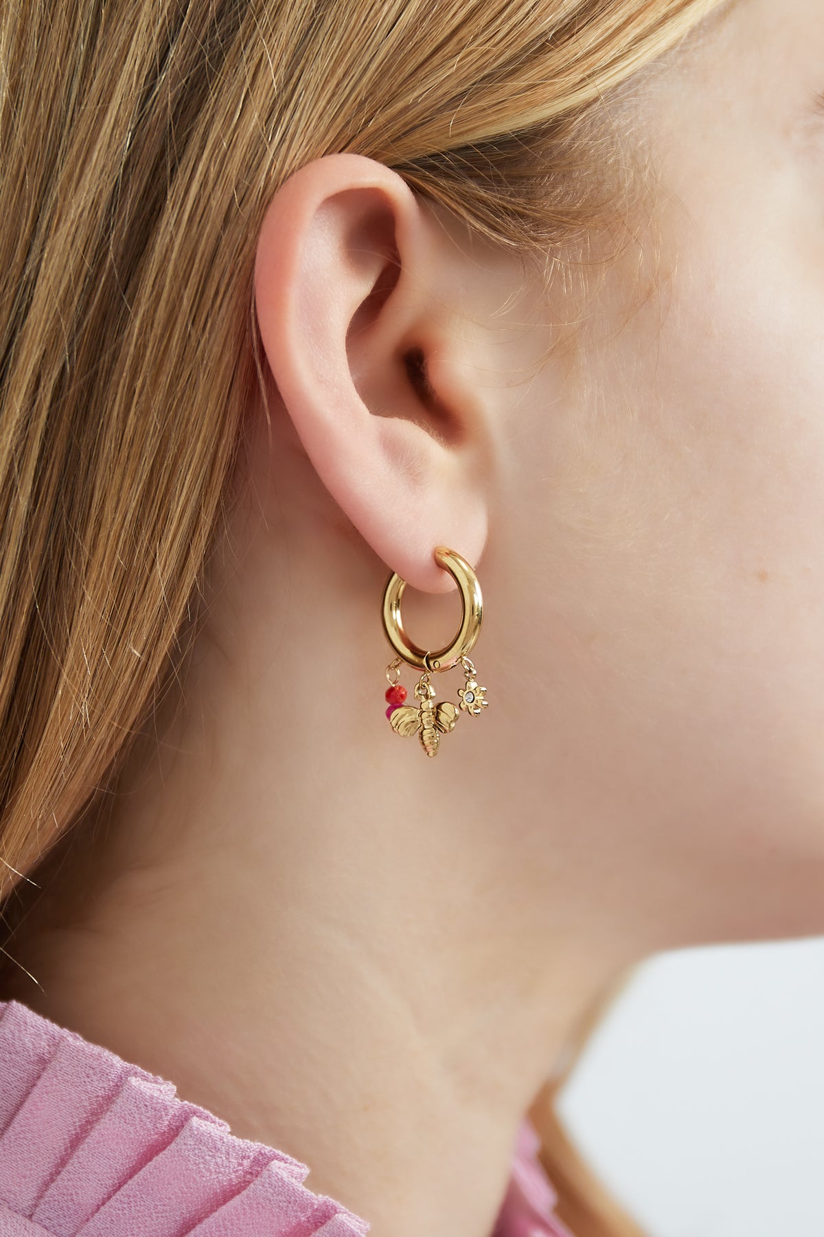 bee charm earrings