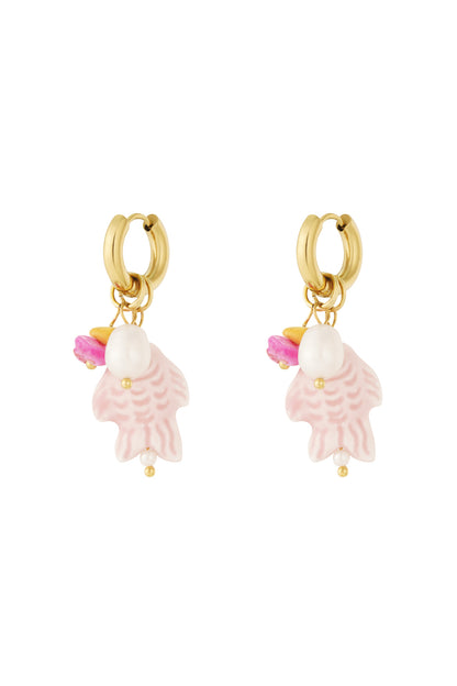 Fish and 2 pearls Earrings