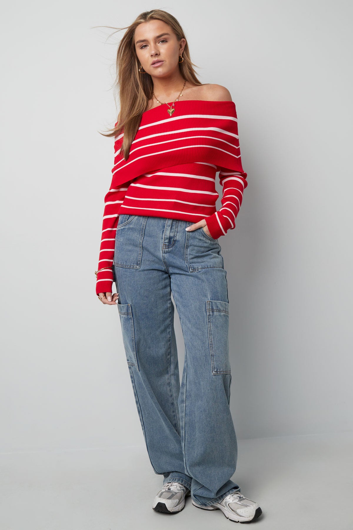 Cotton Woven Women's Straight Leg Denim Pants Casual Solid Color Medium Indigo