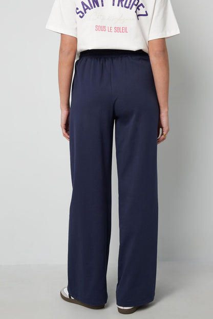 Cotton Women's Wide Leg Pants Comfortable Drawstring Waist