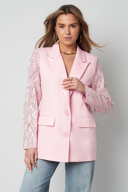 Polyester Women's Suit Jacket Fringe Sleeve Design