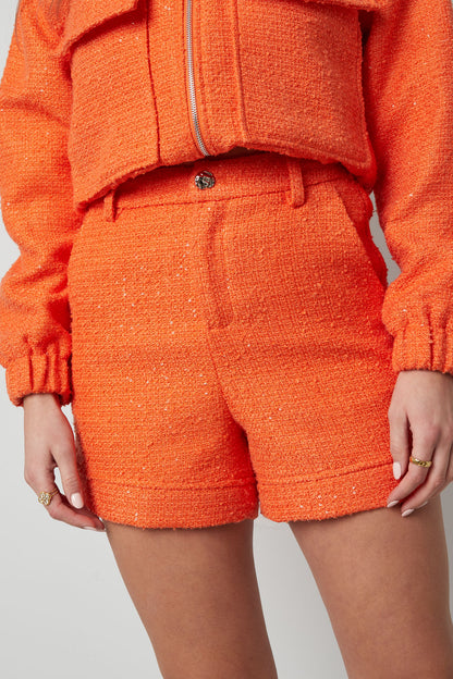 Polyester Women's Shorts High-Waisted Solid Color