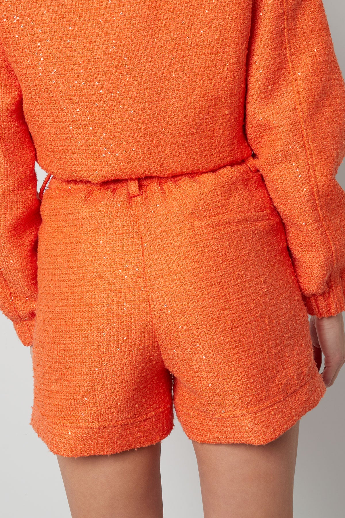 Polyester Women's Shorts High-Waisted Solid Color