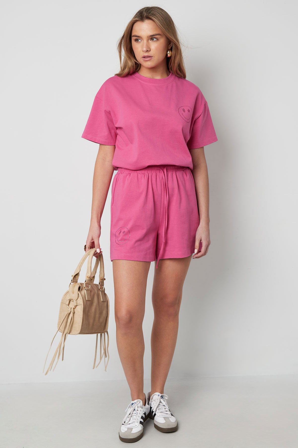 Cotton Women's Casual Shorts Drawstring Elastic Waist