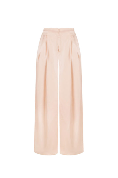 Woven Polyester Fiber Women's Straight Pants Casual Solid Color