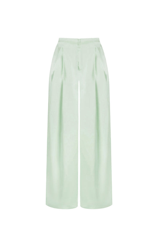 Woven Polyester Fiber Women's Straight Pants Casual Solid Color