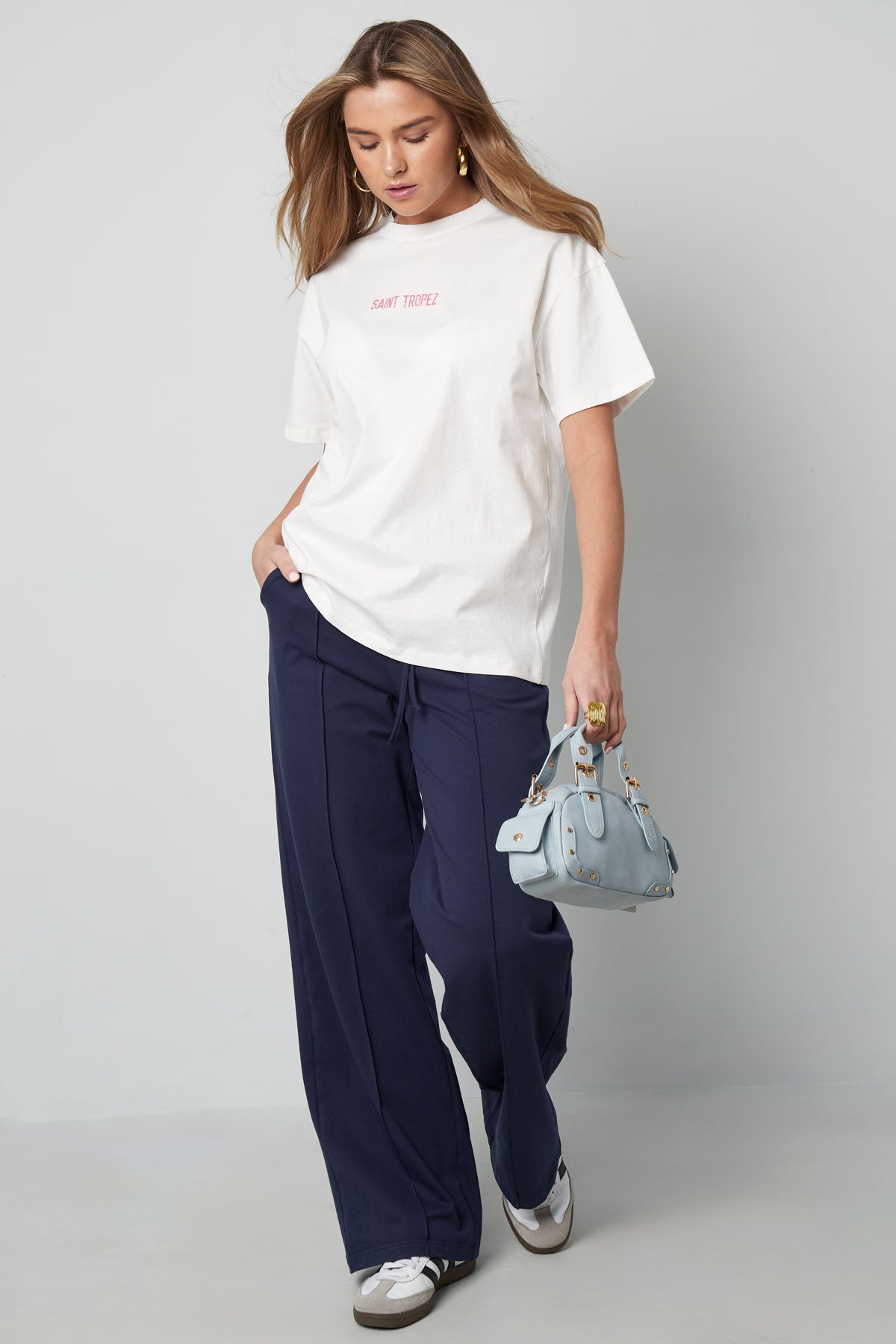 Cotton Women's T-shirt Oversized Saint Tropez Print