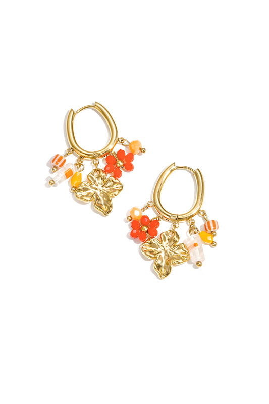 Stainless Steel Drop Earrings Flower Sweet Daily Romantic Series Women's jewelry