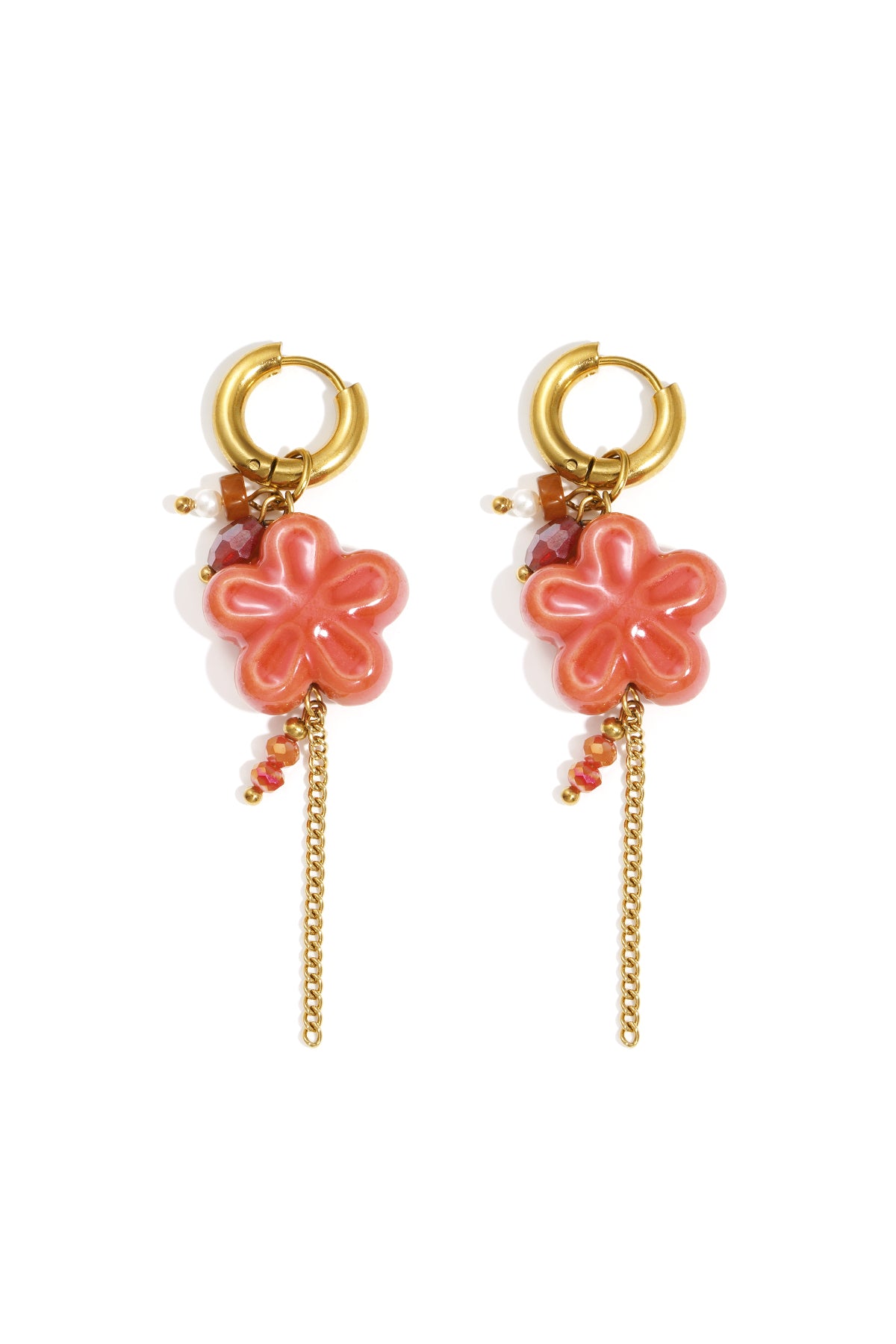Stainless Steel Drop Earrings Flower Casual Daily Simple Series Women's jewelry