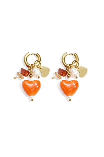 Stainless Steel Drop Earrings Heart Casual Daily Simple Series Women's jewelry