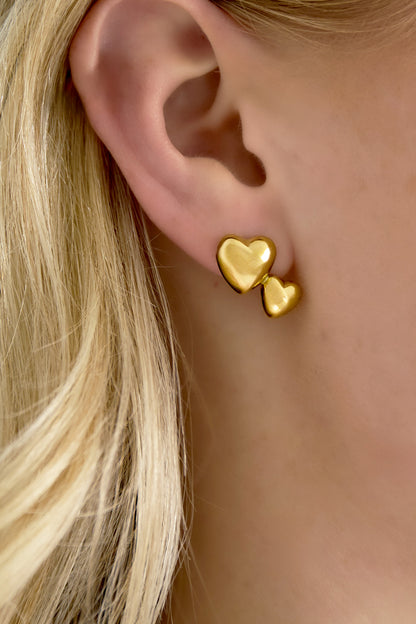 Stainless Steel Stud Earrings Heart Casual Daily Simple Series Women's jewelry