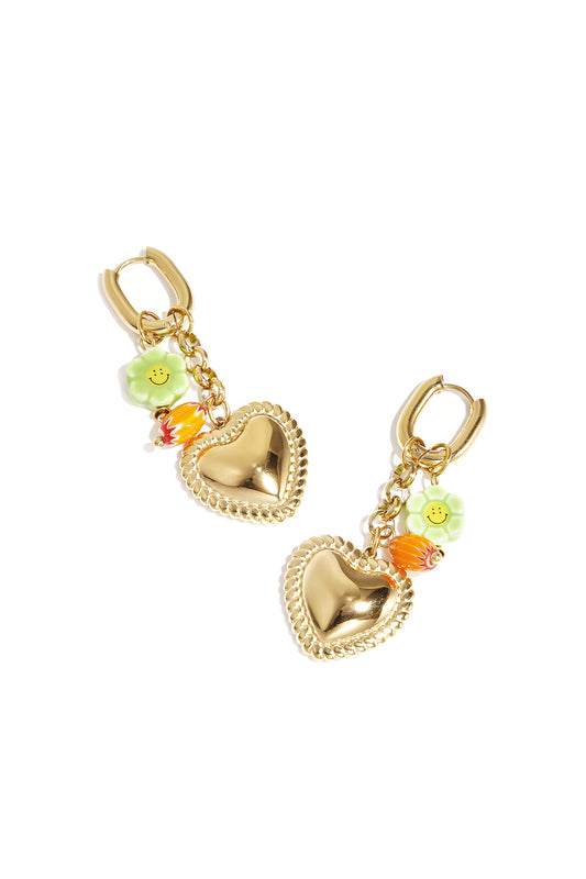 Stainless Steel Dangle Earrings Heart Sweet Daily Romantic Series Women's jewelry