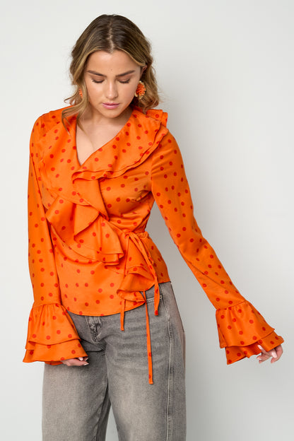 Ruffle Blouse Polka Dot