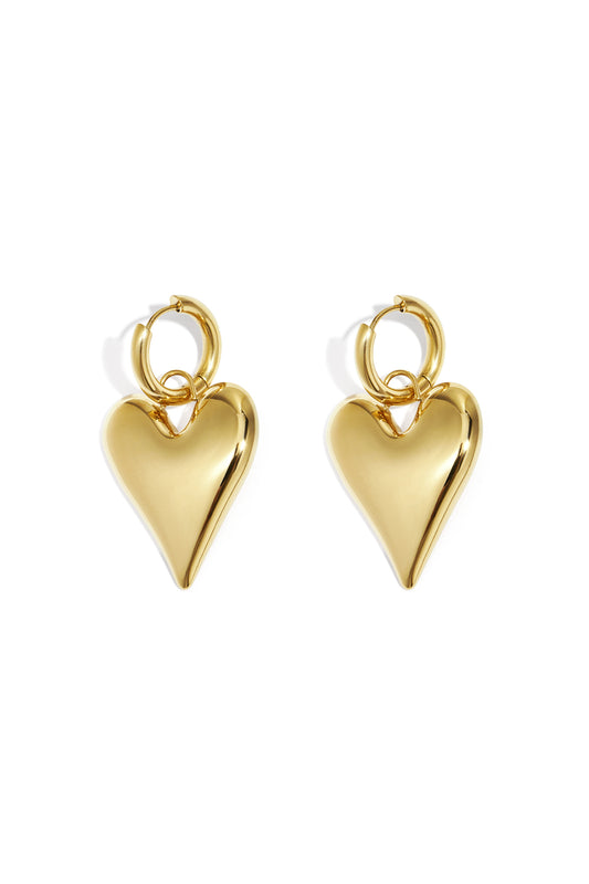 big heart pendant earrings