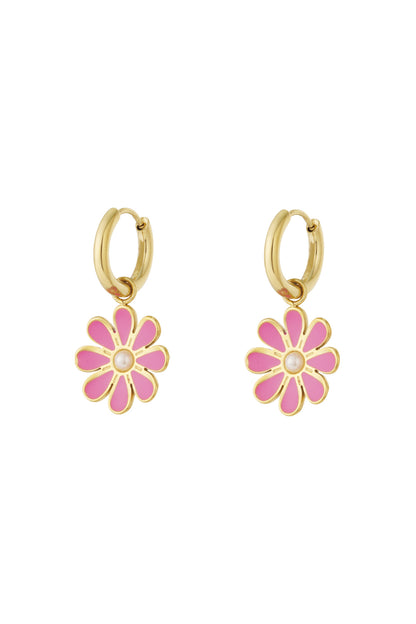 Stainless Steel Drop Earrings Flower Casual Daily
