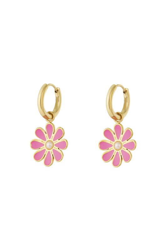 Stainless Steel Drop Earrings Flower Casual Daily