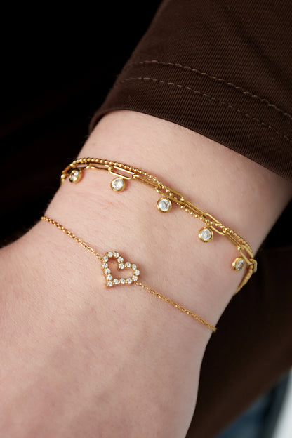 Rhinestones heart Bracelet