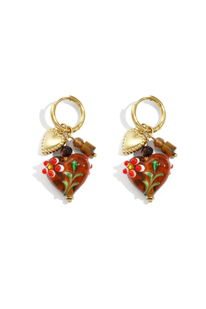 Stainless Steel Drop Earrings Heart Casual Daily Simple Series Women's jewelry