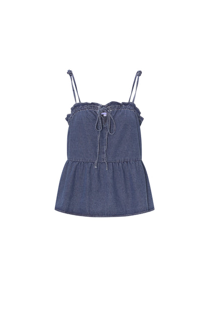 Woven Denim Women's Casual Top Spring/Summer Solid Color