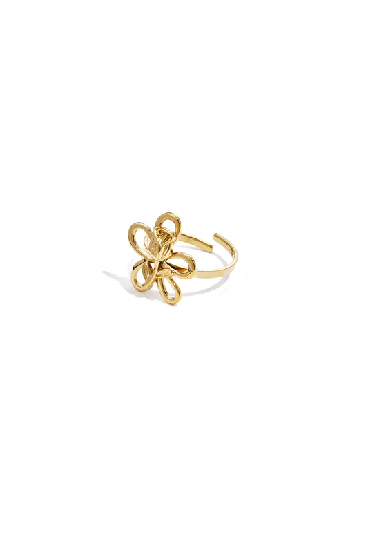 Ring with rose on flower