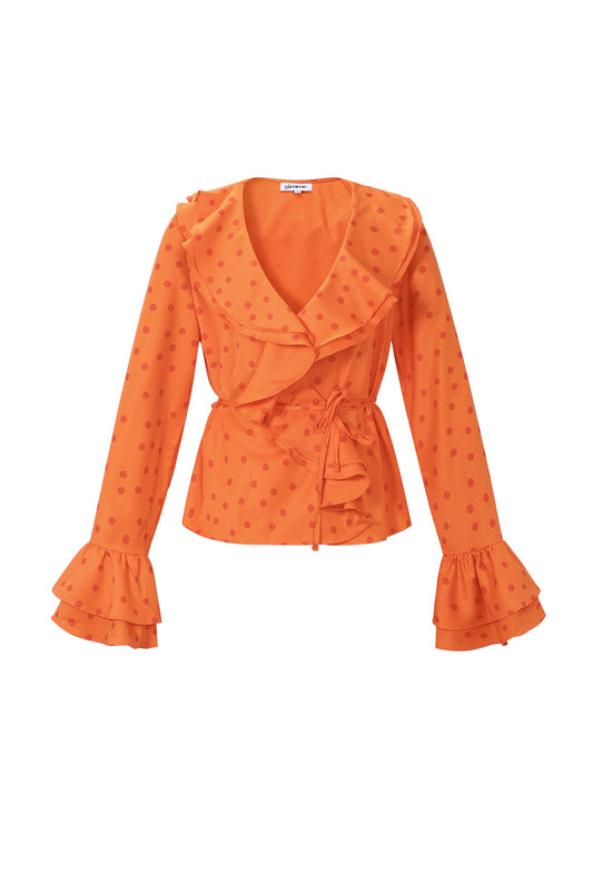 Ruffle Blouse Polka Dot