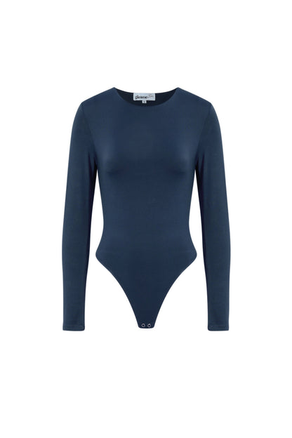 Knitted Nylon Shapewear Bodysuit Basic Solid Color