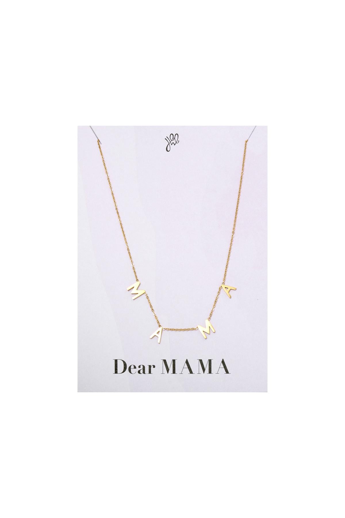Necklace  Dear Mama Gold Color Stainless Steel