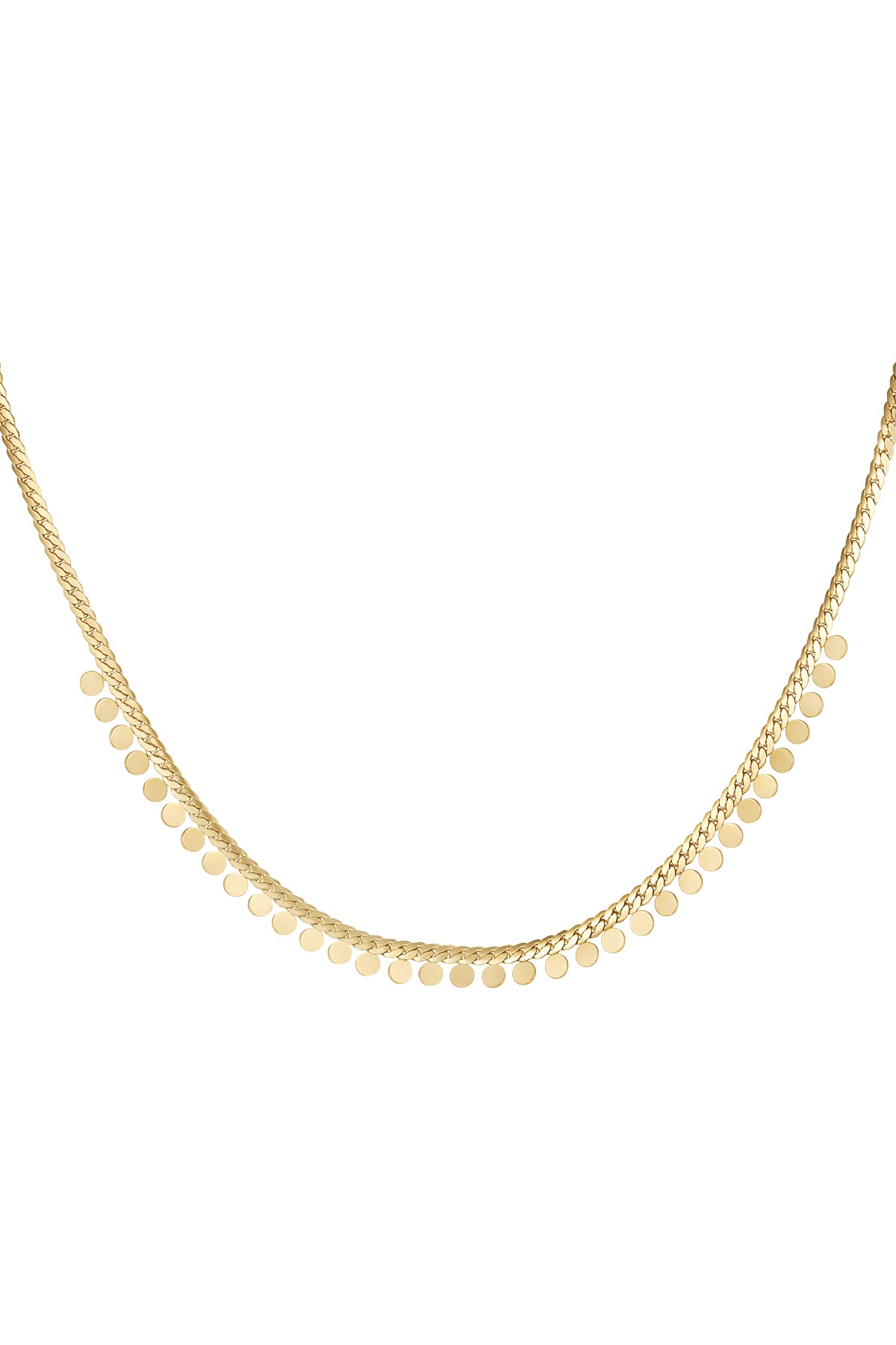 Necklace coins - Silver Color Stainless Steel