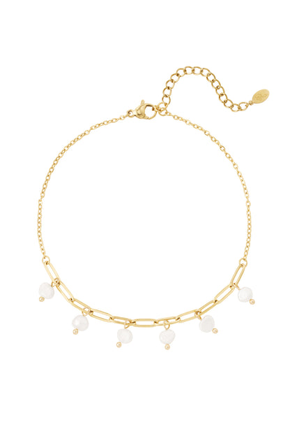 anklet links with pearls